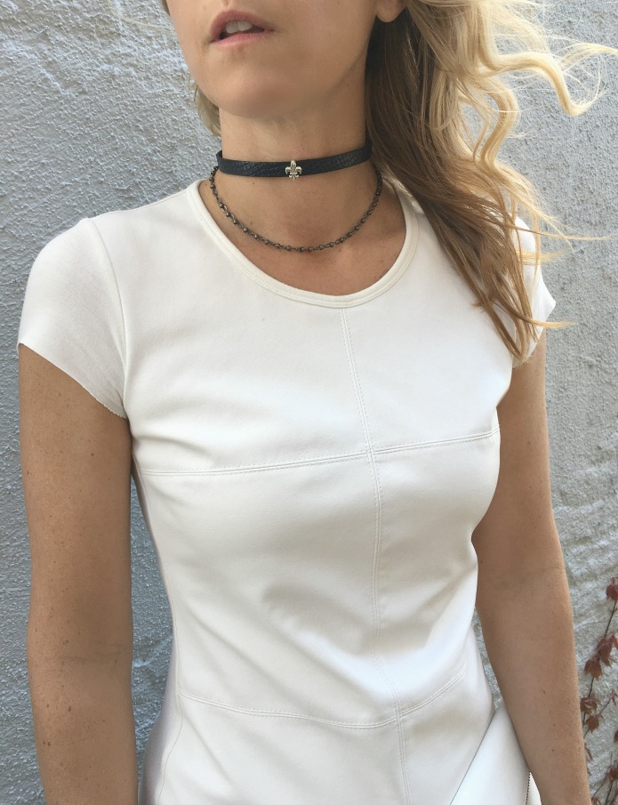 woman wearing white dress and Choker Trend