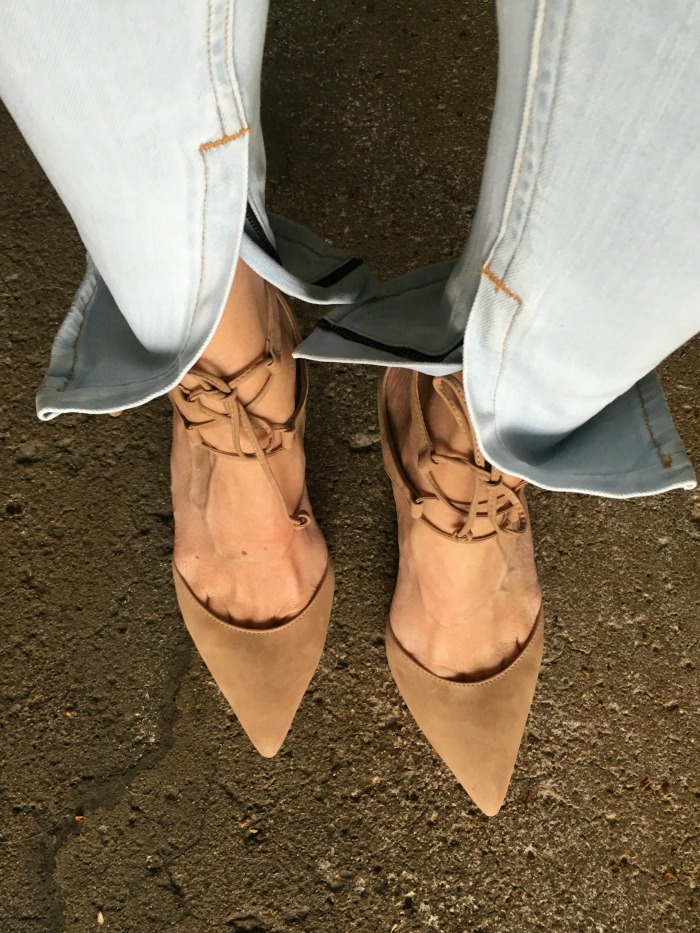 Shoes with zipper denim