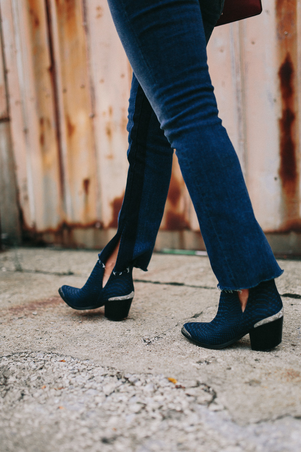 packing for Nashville include cowboy inspired navy boots