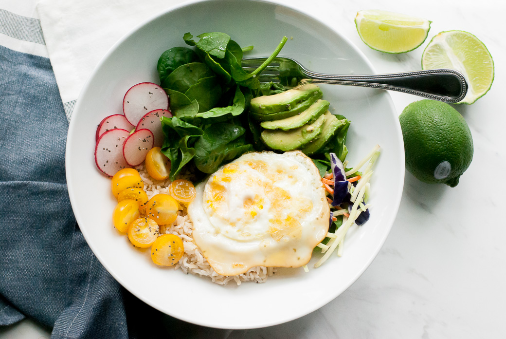 a bowl of healthy food for a weekend of self care