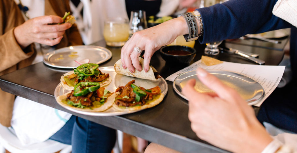 Eating tacos at Salt Creek Tacos