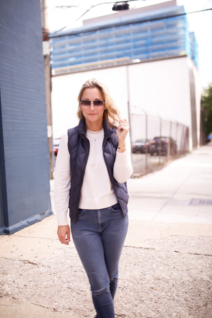 puff vest for fall capsule wardrobe
