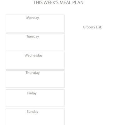 Weekly Meal Plan, Vol. 1