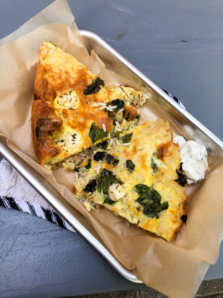 Rice, Zucchini and Feta Frittata with Fresh Summer Herbs