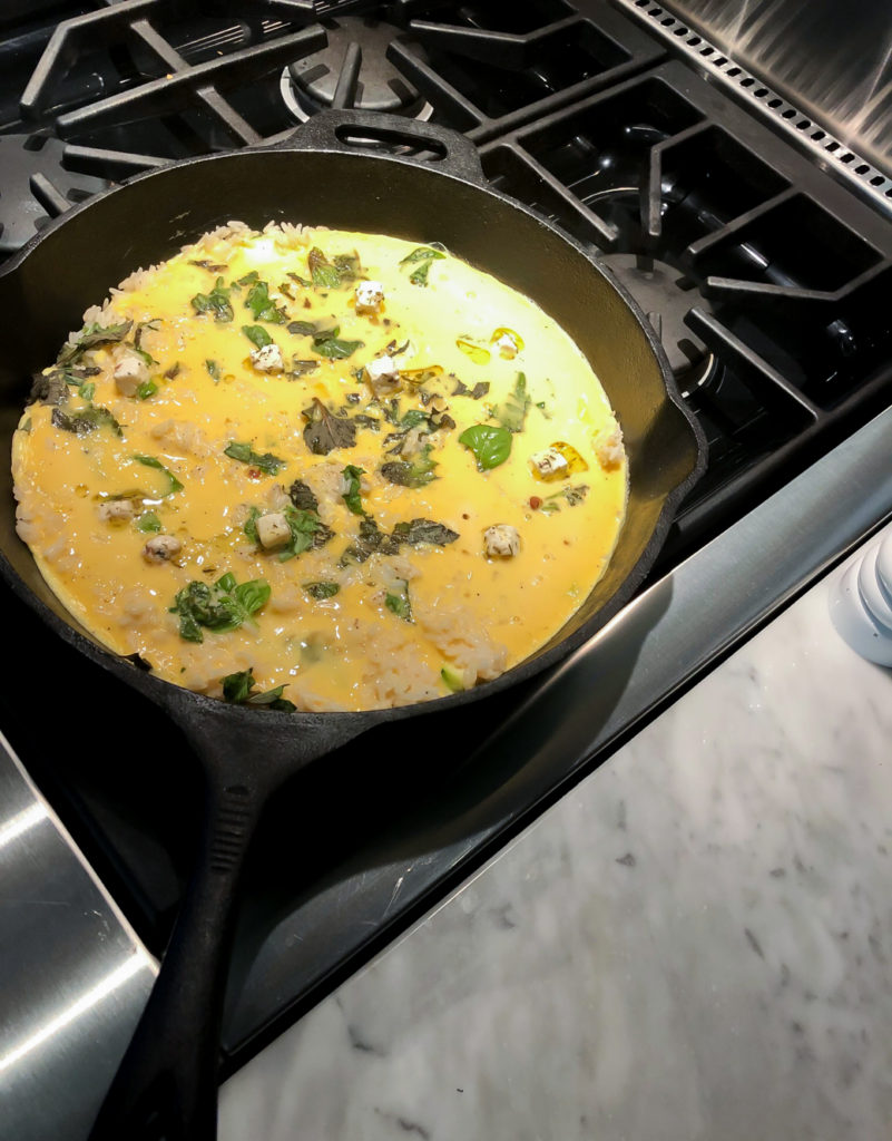 Rice Zucchini and Feta Frittata