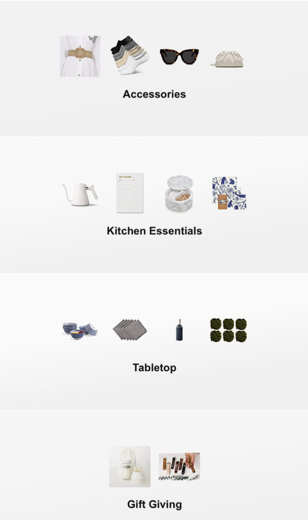 product categories of amazon storefront