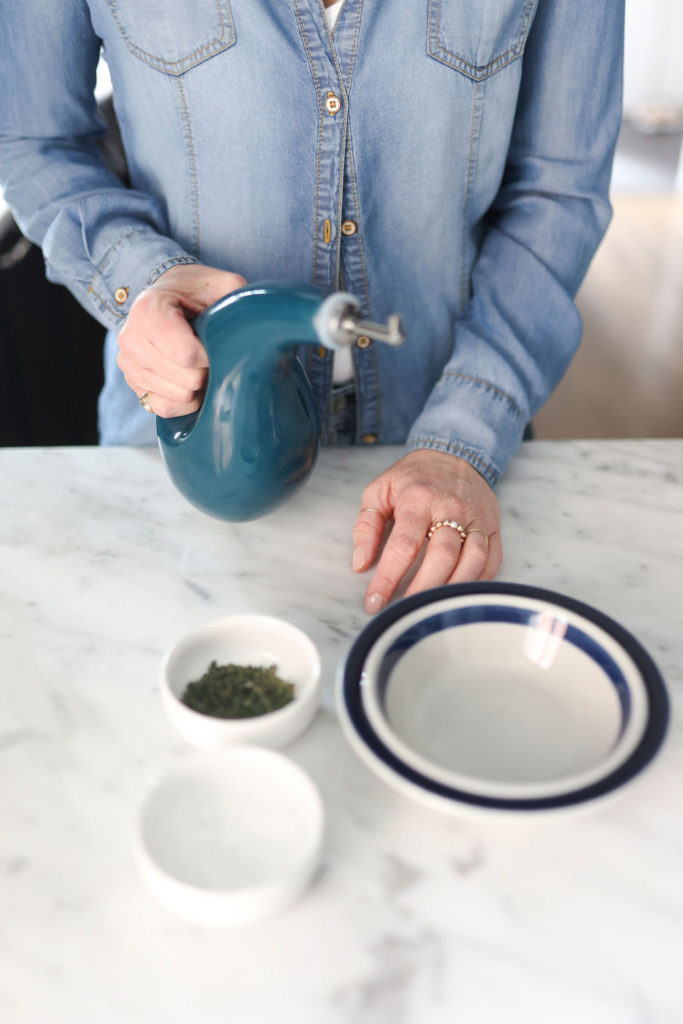 items and ingredients for oil marinated herbs 
