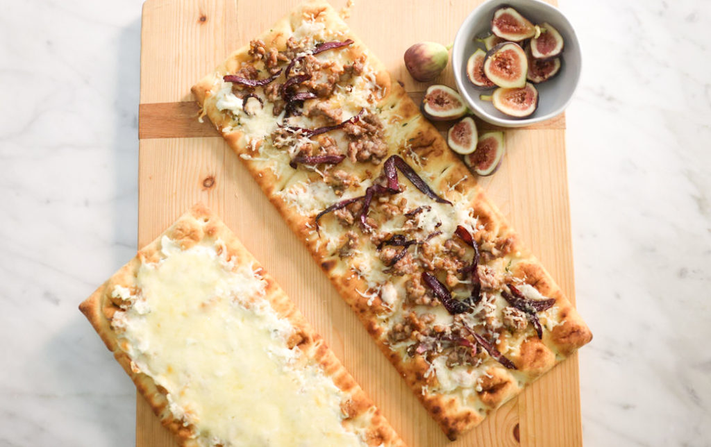 top view of flatbreads